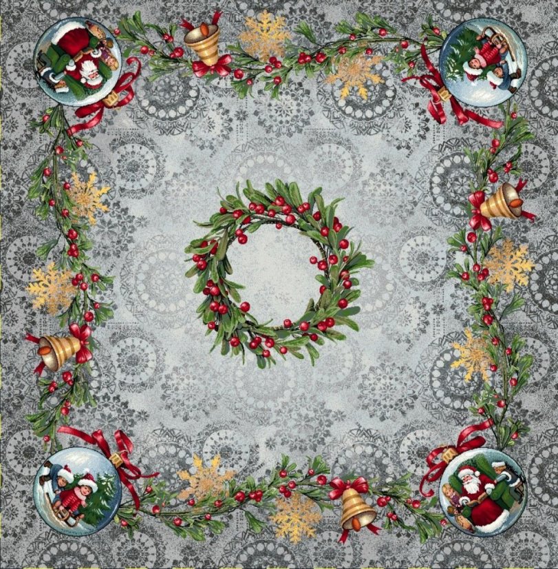 Texicop Gobelínový vianočný obrus Eden 906 GR - Rozmer obrusov: 100x100 cm
