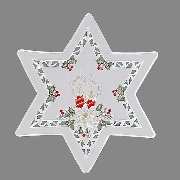 Vianočný obrus Červená sviečka - Rozmer obrusov: 40 cm hviezda