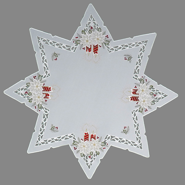 Vianočný obrus Červená sviečka - Rozmer obrusov: 85 cm hviezda