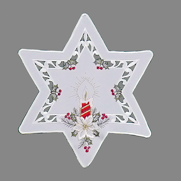 Vianočný obrus Červená sviečka - Rozmer obrusov: 30 cm hviezda