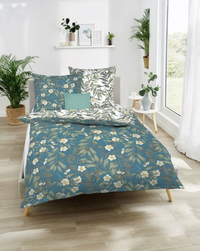 Saténové obliečky Florence zelené 140x200, 70x90