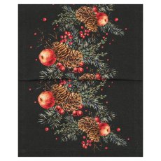 Vianočná bavlnená obliečka na vankúš Xmas jablko čierna