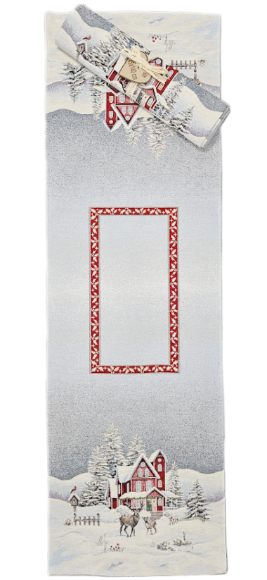 Texicop Gobelínový vianočný obrus Chenille 1316 - Rozmer obrusov: 40x100 cm