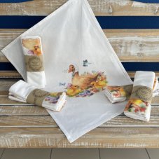 Bavlnená veľkonočná utierka Kuriatka