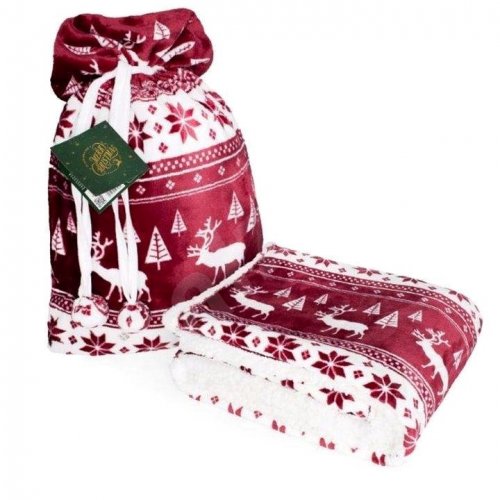 Vianočná darčeková deka Saco červená