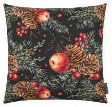 Vianočná bavlnená obliečka na vankúš Xmas jablko čierna
